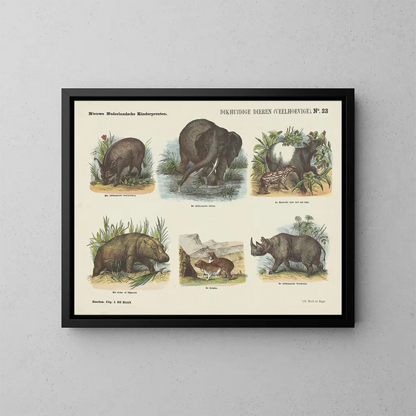Animales con pezuñas - Emrik Binger — cuadro enmarcado en la pared