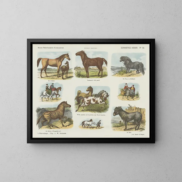 Animales con una cuerno - Emrik Binger — cuadro enmarcado en la pared