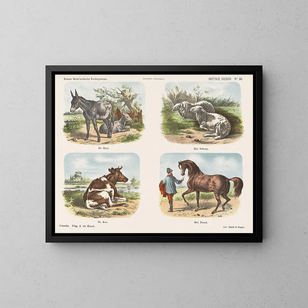 Animales útiles - Emrik Binger — cuadro enmarcado en la pared