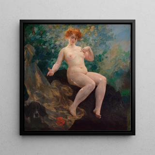 En tête à tête Femme au chien - Alfred Philippe Roll