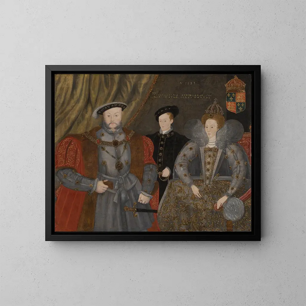 de Enrique VIII, Isabel I y Eduardo VI - Escuela inglesa — cuadro enmarcado en la pared