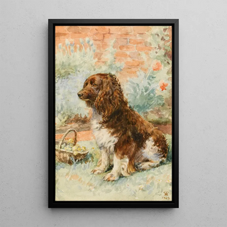 English School - Spaniel In The Garden.webp