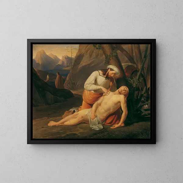El Buen Samaritano - Erasmus von Engert — cuadro enmarcado en la pared