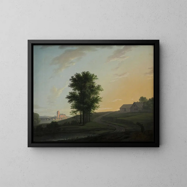Paisaje de la tarde cerca de Gentofte, al norte de Copenhague - Erik Pauelsen — cuadro enmarcado en la pared