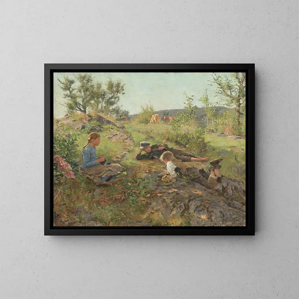 de Pastores en Tty - Erik Werenskiold — cuadro enmarcado en la pared