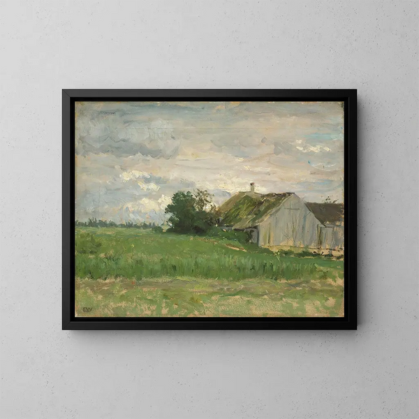 Estudio de paisaje - Erik Werenskiold — cuadro enmarcado en la pared