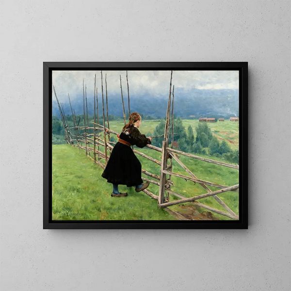 en la llanura - Erik Werenskiold — cuadro enmarcado en la pared