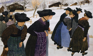 Ernest Biler - Lausanne Filles allant la messe.webp