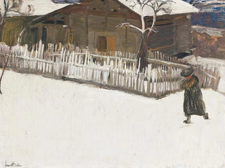 Paisaje de invierno frente a un mazot - Ernest Bieler — vista de la obra