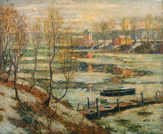 Hielo en el río - Ernest Lawson — vista de la obra