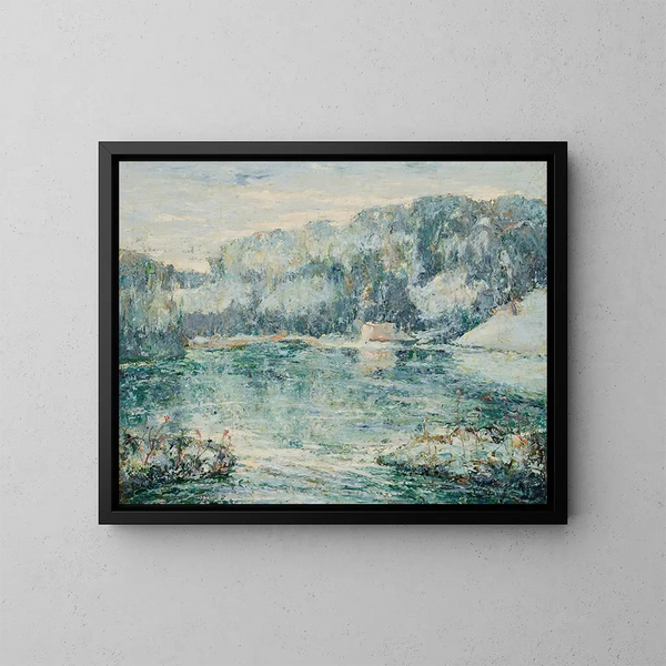 Winter Painting at Spuyten Duyvil - Ernest Lawson — framed artwork on a wall