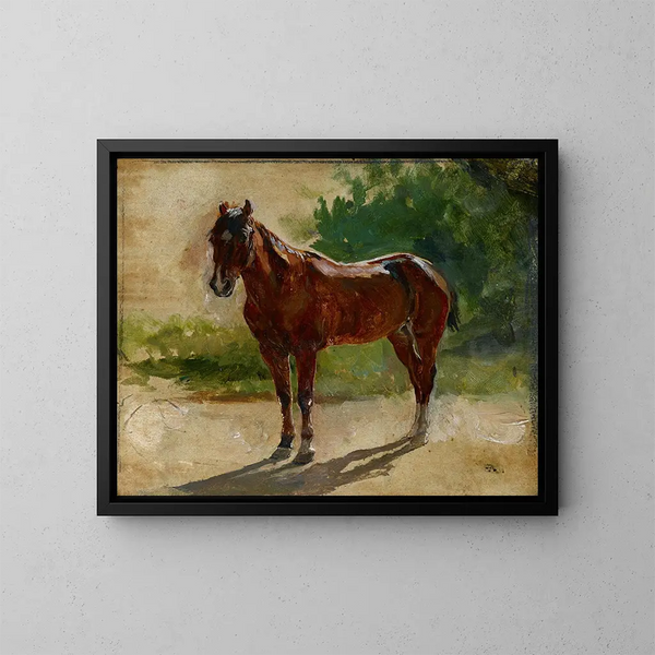 Estudio de caballo marrón - Ernest Meissonier — cuadro enmarcado en la pared