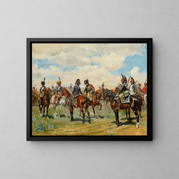 Los Dos Amigos - Ernest Meissonier — cuadro enmarcado en la pared