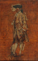 Character standing in Louis XV costume sketch for the Boules Players creation stage study - Ernest Meissonier — artwork view