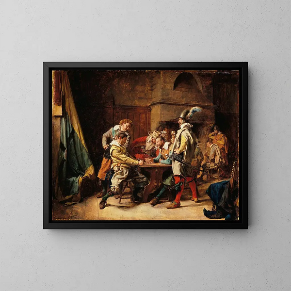 El juego perdido - Ernest Meissonier — cuadro enmarcado en la pared