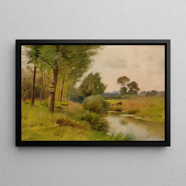 sobre el río Housatonic Connecticut - Ernest Parton — cuadro enmarcado en la pared