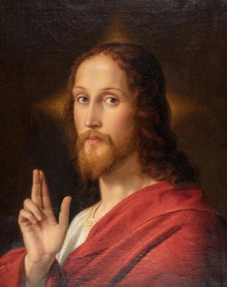 Ernst Deger - Christ blessing selfportrait.webp