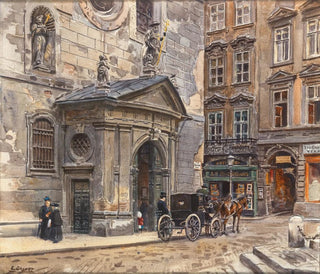 Ernst Graner - A Fiaker horsedrawn carriage near Franziskaner church.webp
