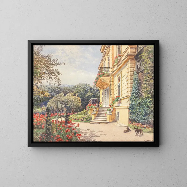 Villa en un jardín cuidado - Ernst Graner — cuadro enmarcado en la pared