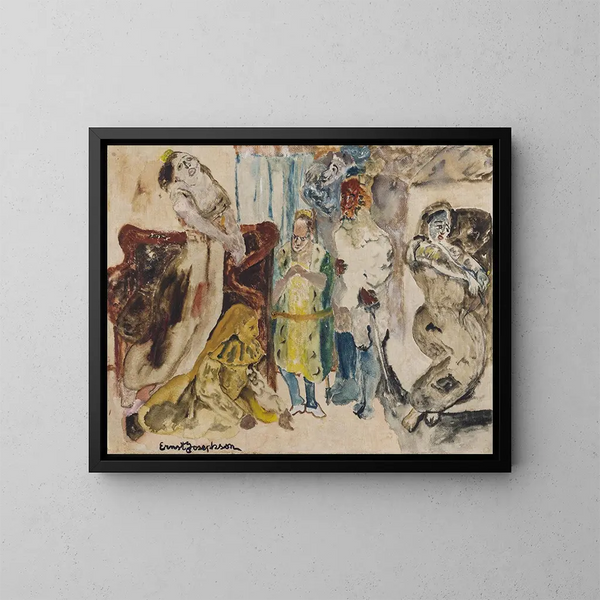 Escena dramática - Ernst Josephson — cuadro enmarcado en la pared
