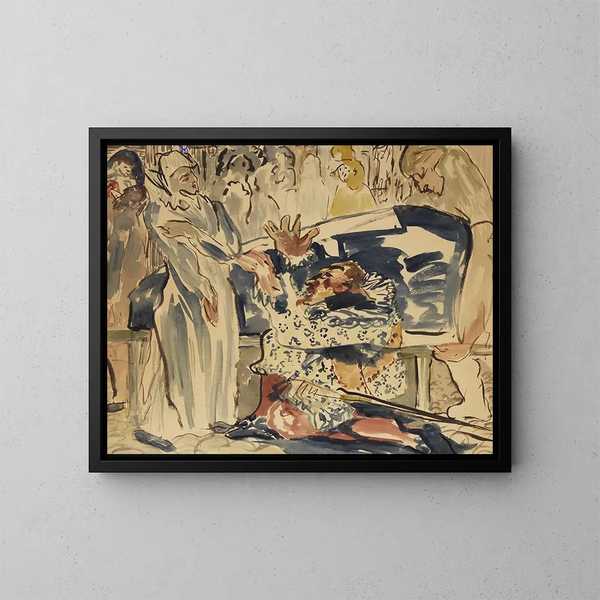 Gloucester y la princesa Ana, escena de Richard III de Shakespeare - Ernst Josephson — cuadro enmarcado en la pared