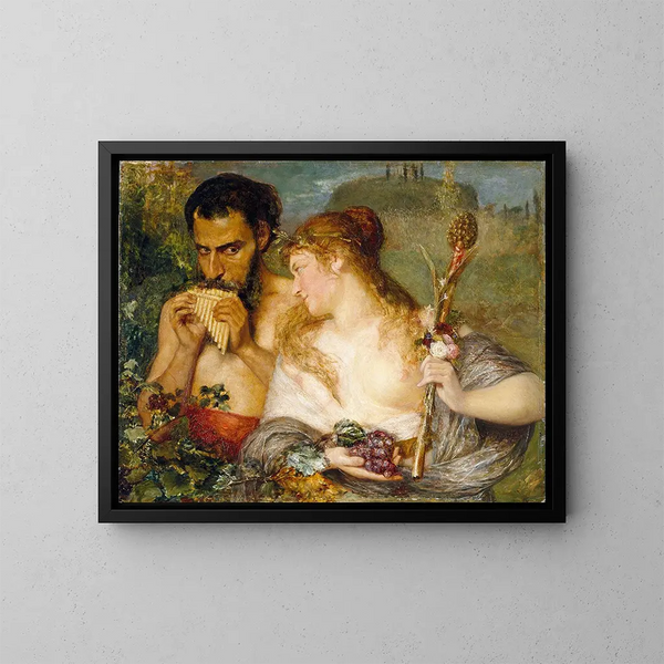 Nymphe et faune - Ernst Josephson — cuadro enmarcado en la pared