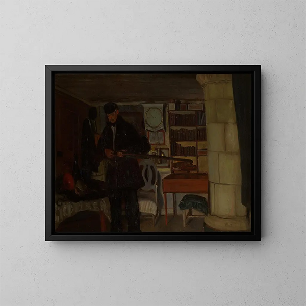 El viejo cazador - Ernst Josephson — cuadro enmarcado en la pared