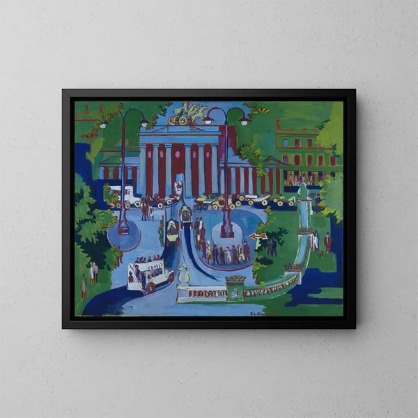 Puerta de Brandeburgo - Ernst Ludwig Kirchner — cuadro enmarcado en la pared