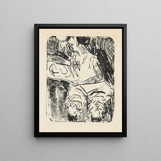 Ernst Ludwig Kirchner - Graphik besehendes Mdchen.webp