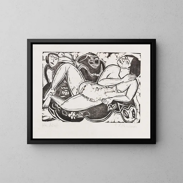 Acte acostado - Ernst Ludwig Kirchner — cuadro enmarcado en la pared