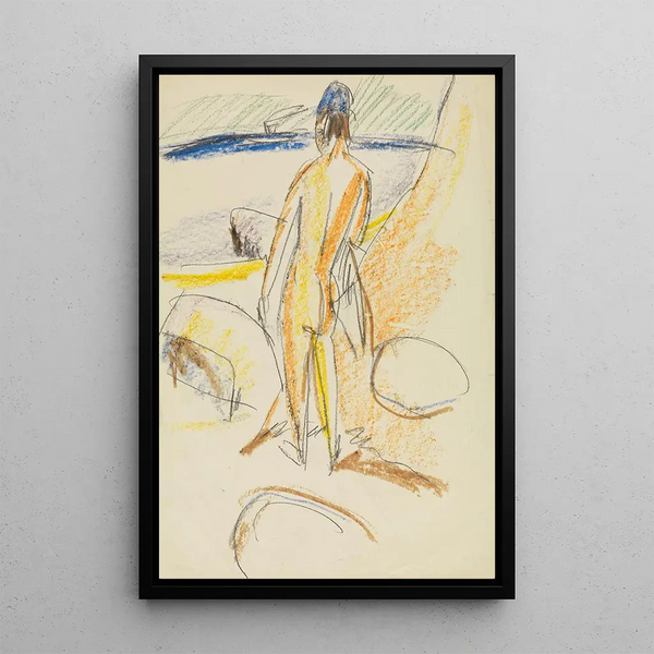 Ernst Ludwig Kirchner - Stehender Rckenakt An den Steinen Fehmarn.webp