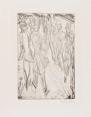 Ernst Ludwig Kirchner - Straenszene mit Hndchen Die Vorbergehenden.webp