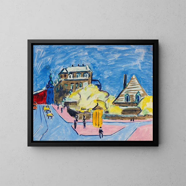Street View Painting in Dresden - Ernst Ludwig Kirchner — framed artwork on a wall