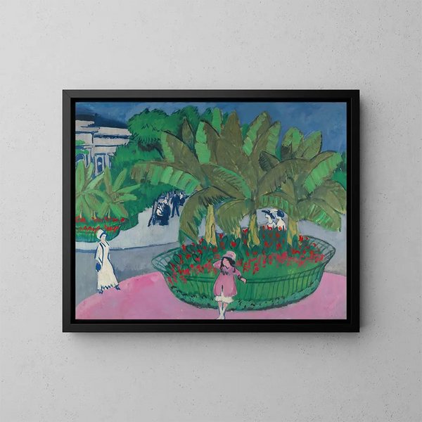 The grove of Albertplatz in Dresden - Ernst Ludwig Kirchner — framed artwork on a wall