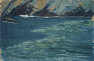 Ernst Schiess - Felsenkste und ruhiges Meer.webp