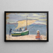 Fishing boat on the beach - Ernst Schiess — framed artwork on a wall