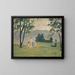 Mujeres y niño en un prado - Ernst Schiess — cuadro enmarcado en la pared