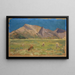 Sheep Grazing in front of Bare Hills - Ernst Schiess — framed artwork on a wall