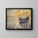 puerto con barco de vela - Ernst Schiess — cuadro enmarcado en la pared