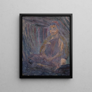 Ernst Schiess - Hockender Beduinenjunge in Zelt.webp