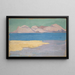 Sea arm and distant mountain range - Ernst Schiess — framed artwork on a wall