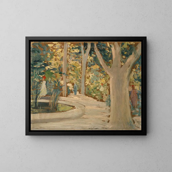 Muslims in the park - Ernst Schiess — framed artwork on a wall