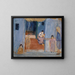 Native People in front of their dwelling - Ernst Schiess — framed artwork on a wall