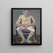 Nu sobre una silla acolchada - Ernst Schiess — cuadro enmarcado en la pared