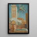 Scene at a fountain in a Moroccan setting - Ernst Schiess — framed artwork on a wall