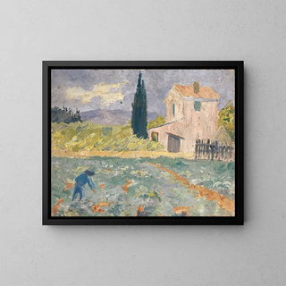 Ferme du Sud avec champ - Ernst Schiess — cuadro enmarcado en la pared