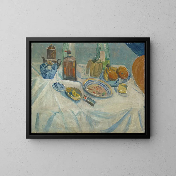 Mesa después de la comida - Ernst Schiess — cuadro enmarcado en la pared