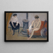 Two women at a stove - Ernst Schiess — framed artwork on a wall