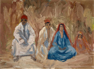 Four Squatting Bedouins - Ernst Schiess — artwork view