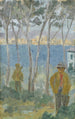 Vue sur une baie vers une ville du Sud - Ernst Schiess — artwork view